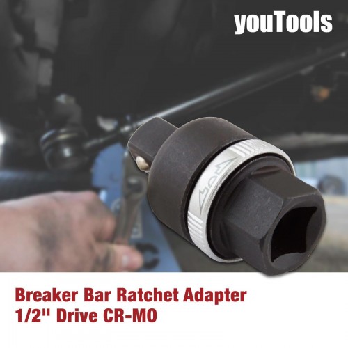 Breaker Bar Ratchet Adapter 1/2 inch Drive CR MO Steel 24T Ratchet Converter