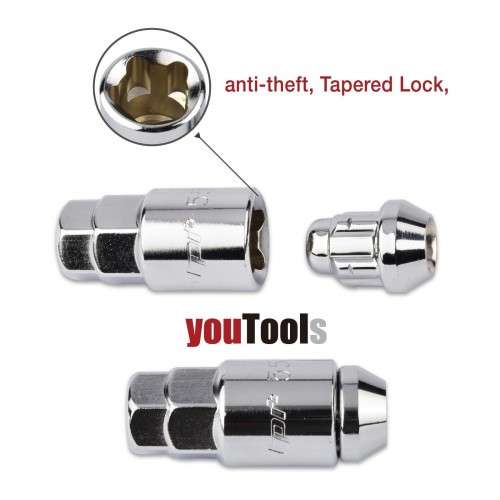 jimy Tapered Anti Theft Wheel Lock Nut M12x1.25 L-31mm 5pcs