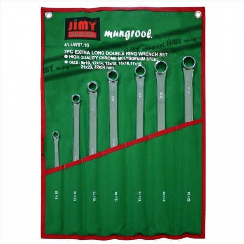  jimy Long Double Ring Spanner Set MM 7pc